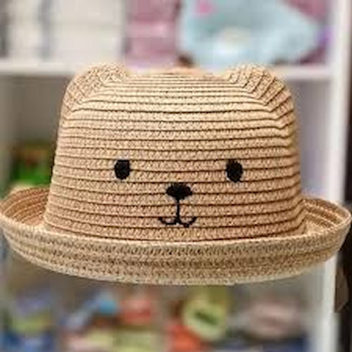 تصویر 4 از کلاه حصیری ساحلی فانتزی عروسکی بچه‌ گانه + مناسب ساحل